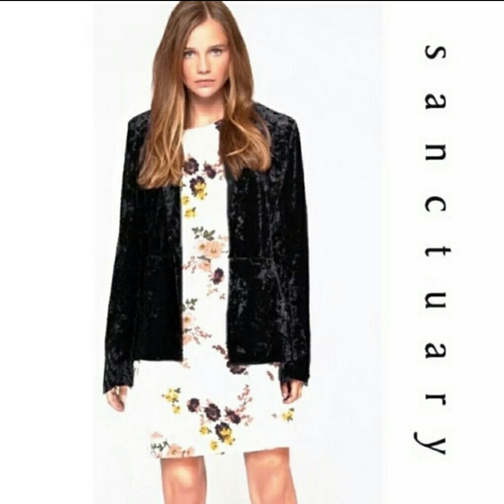 Crushed black velvet blazer size medium